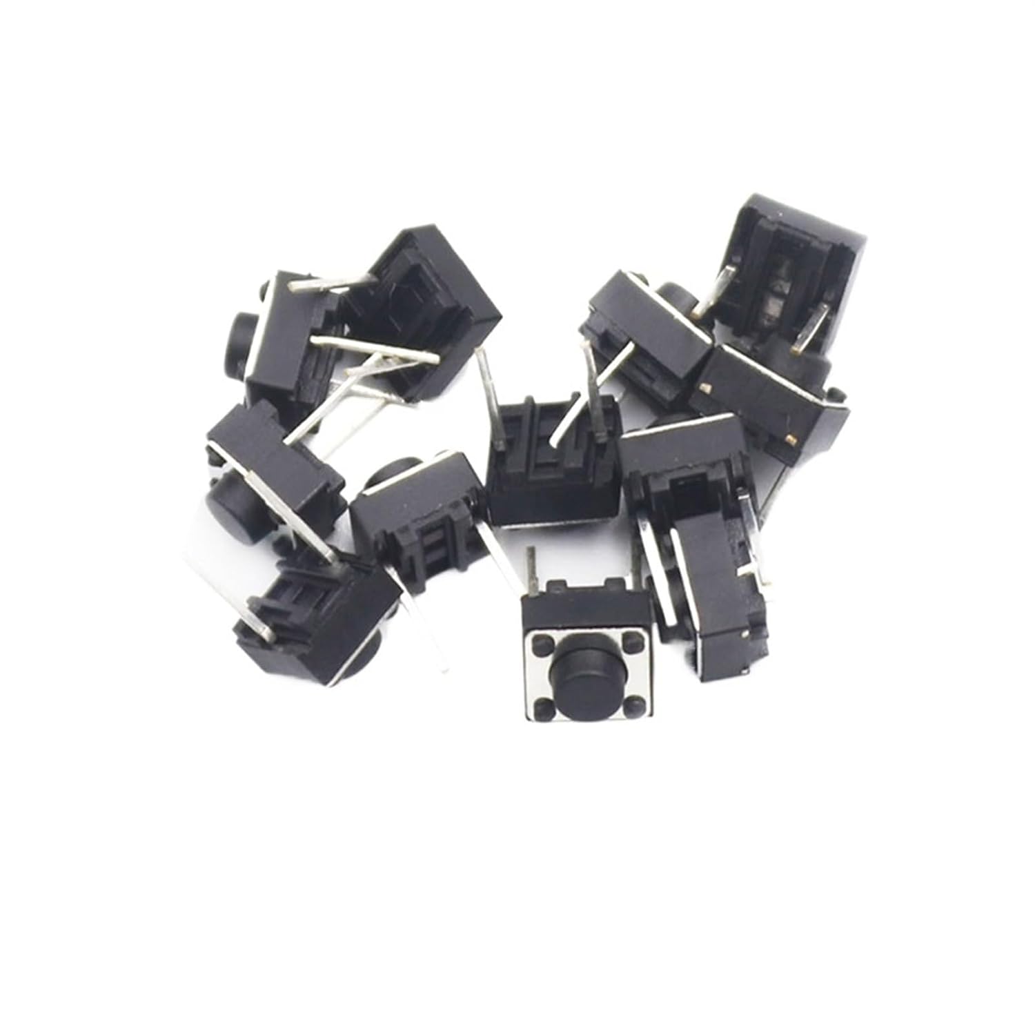 50Pcs Tactile Switch Momentary Tact 6x6x 4.3/5/6/7/8/9/10mm 6 * 6 * 4.3mm 5mm 6mm 7mm 8mm 9mm 10mm 11mm Middle 2Pin(6X6X9MM)