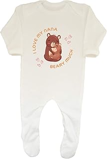 Shopagift Baby,Clothing,Baby Boys 0-24m,Sleepwear & Robes,Sleepsuits Shopagift I Love My Nana Beary Much Baby Sleepsuit Romper