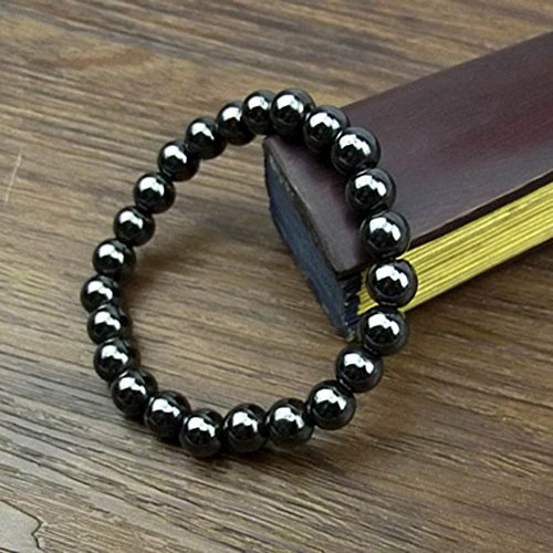 Meenanoom Black Magnetic Hematite Healing Mens Womens Loose Beads Bracelet