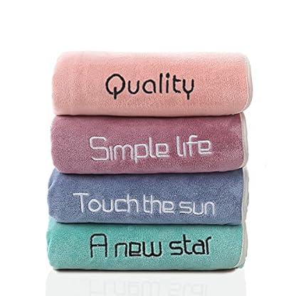 JSPYFITS Mikrofaser Handtuch 4er Set, Schnelltrocknend, Kompakt, Leicht Handtuch Turban 35x75cm Handtuch Set für Langes…