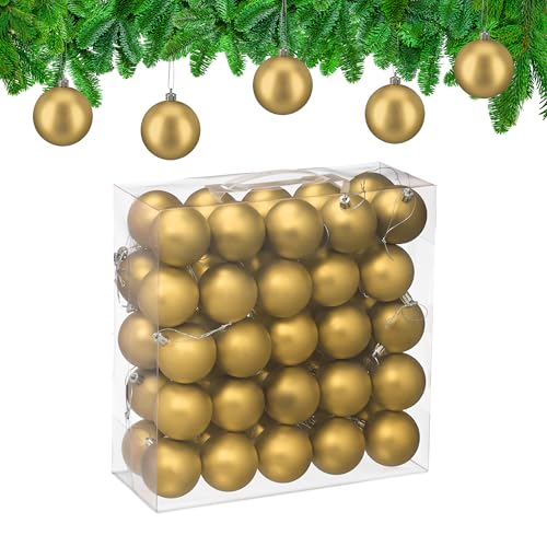 Relaxdays Weihnachtskugeln 50er Set, Weihnachtsdeko, Mattes Design,...