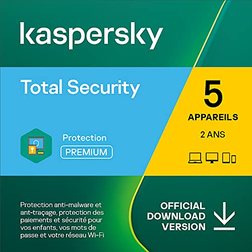 Kaspersky Total Security 2022 | 5 Appareils | 2 Ans | Windows/Mac/Android | Code d'activation – Envoi par Email