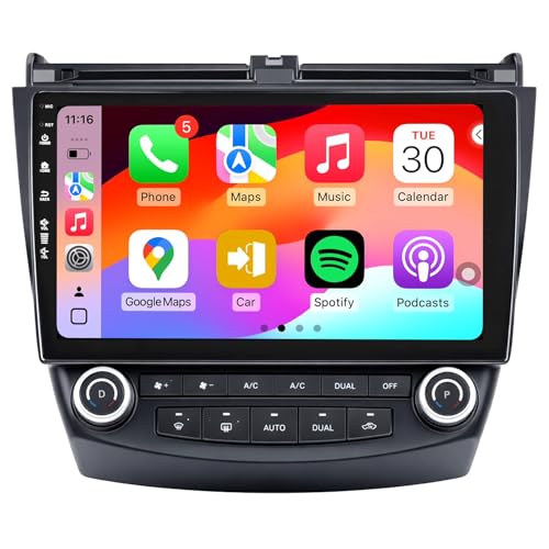 Car Radio Stereo for Accord 7th 2003-2007 Android 13/QLED IPS Touch Screen/Wireless Carplay/Android Auto/Bluetooth/GPS Navigation/WiFi/5G/HD Back-up Camera/SWC/FM