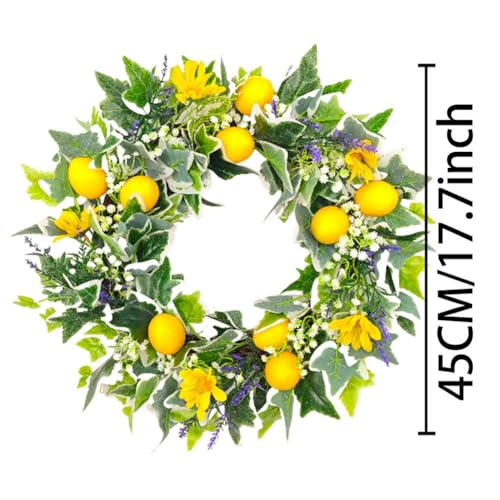 Couronne de citrons artificiels, l'esprit des vacances en Italie sur votre porte d'entrée - 3