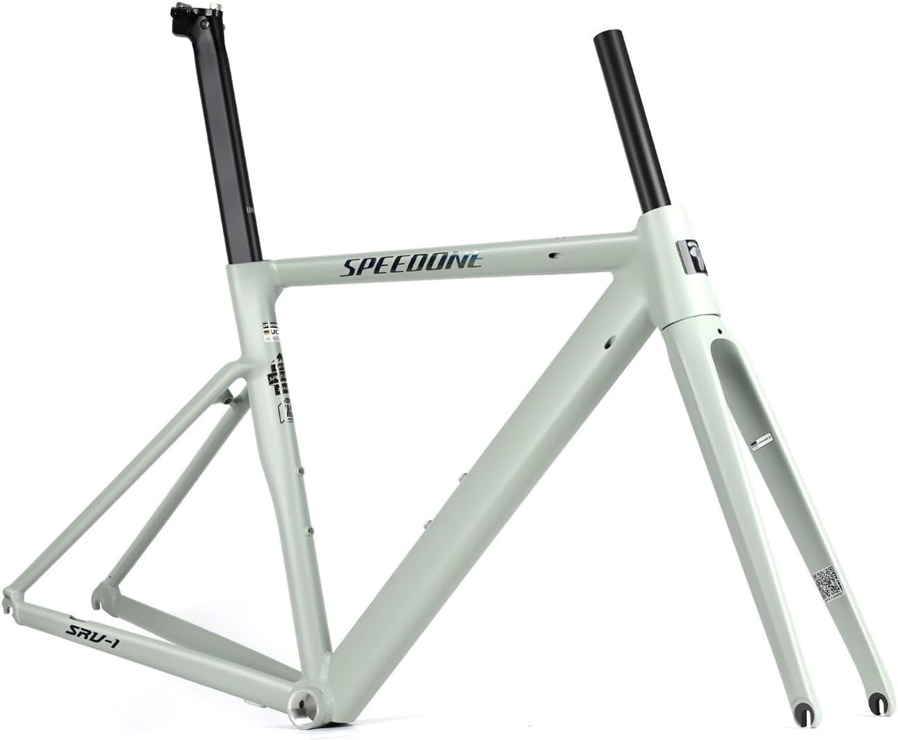 700C Road Bike Frameset 50cm 52cm Breaking Wind Racing Frame Aluminum Alloy Rim Brake Frame 100/135mm QR BSA BB68mm Carbon Fibre Rigid Fork Internal Routing(Matte Black,50cm)