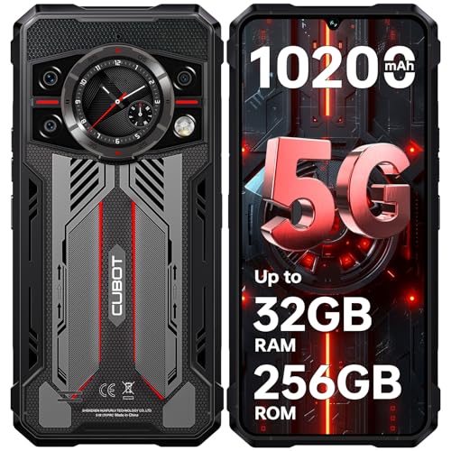 CUBOT Kingkong 11 5G Móvil Rugerizado Android 15, 32GB+256GB/TF 1TB Movil Resistente, 10200mAh Móvil Irrompible, 6.72' FHD+ Telefono Movil, 108MP+32MP, Pantalla Trasera de 1,46'/NFC/Dual SIM/OTG