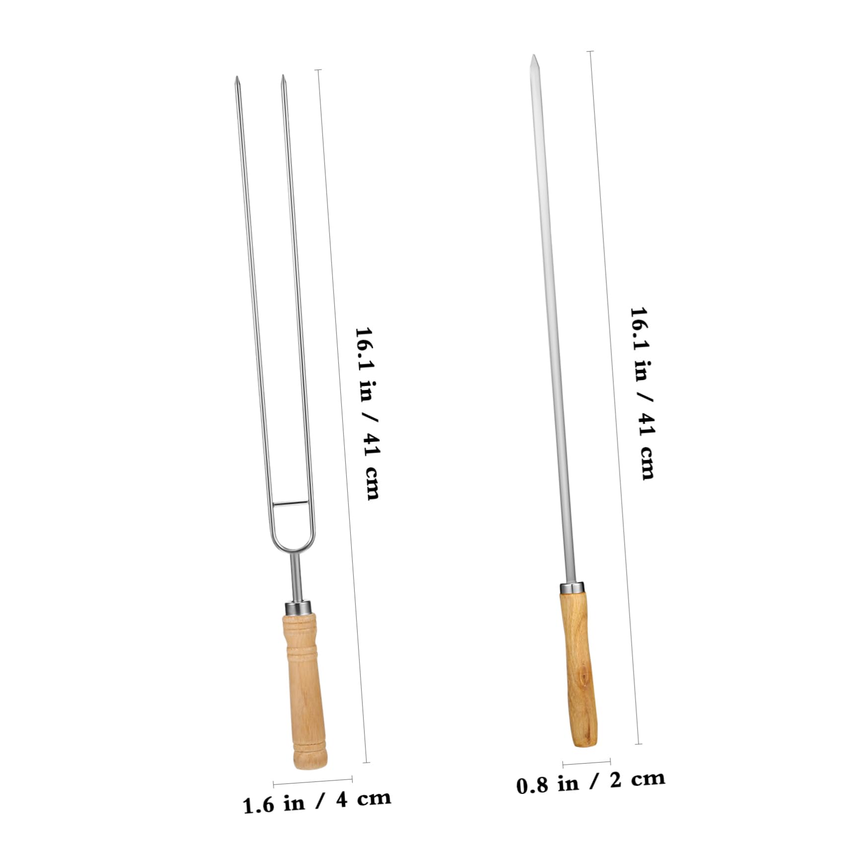 Ciieeo 8pezzi Spiedini Per Barbecue Acciaio Inossidabile Con Manico Legno Utensili Per Grigliare Doppio e Singolo Per Bbq Per Picnic e Campeggio Con Borsa Con Corda Per Conservazione