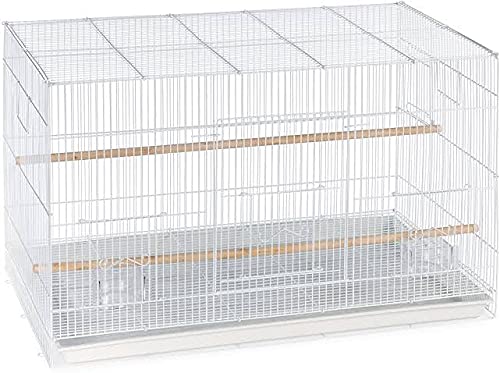 24" Bird cage for Budgies,Finches,Love Birds,Cocktails,Conures,CuttlefishBoneHolder,Cuttlefish Bone,1gate to Install breeding Box,1 Perch Stick,2 Cups(White)(2 FEET)