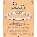 8th Grade Graduation Gift for Her Girls Class of 2026 Middle School Eighth Grade Graduation Gifts Compass Bracelet Jewelry with Graduation Card for Girls Her Daughter Granddaughter Niece Friends