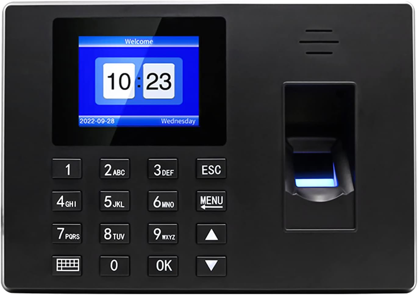 Bisofice Intelligent Fingerprint Time Attendance Machine Fingerprint/Password with 2.4'' Display Screen Time Clock Support Employee Checking-in Recorder Reader Multi-language Support USB Disk