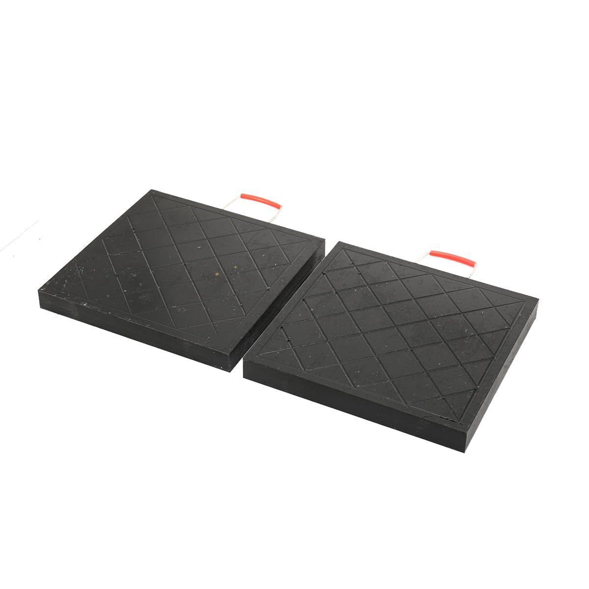 Lot de 2 plaques de support empilables, avec poignée en corde, Plaques de calage Patins de calage 40×40×4,5cm, Jack Pads - Plaques de support pour caravane, camping-car, béquille grues