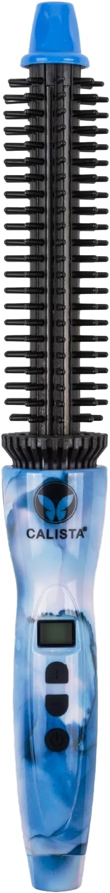 Calista Perfecter Pro Plus Heated Round Brush, Professional Styling Brush, Burn-Free Firm Bristles, Ionic and Ceramic Technology (0.75, Marble)