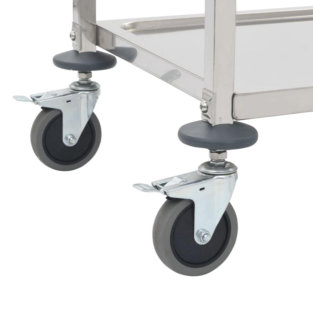 Generico Carrello da Cucina a 2 Livelli 95x45x83,5 cm in Acciaio Inox,Carrelli e Isole,Carrelli da cucina-50913