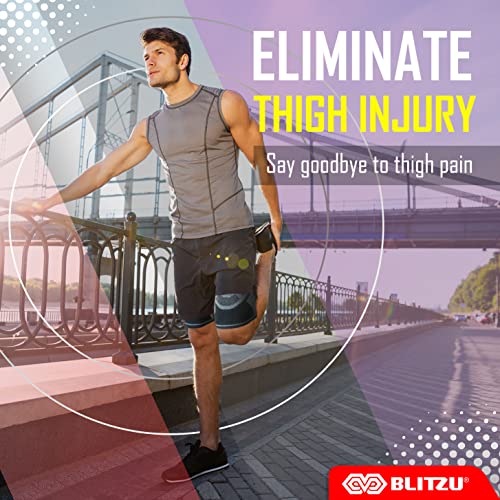 BLITZU Thigh Brace Hamstring Quad Wrap Anti Slip Compression Sleeve For Your Legs