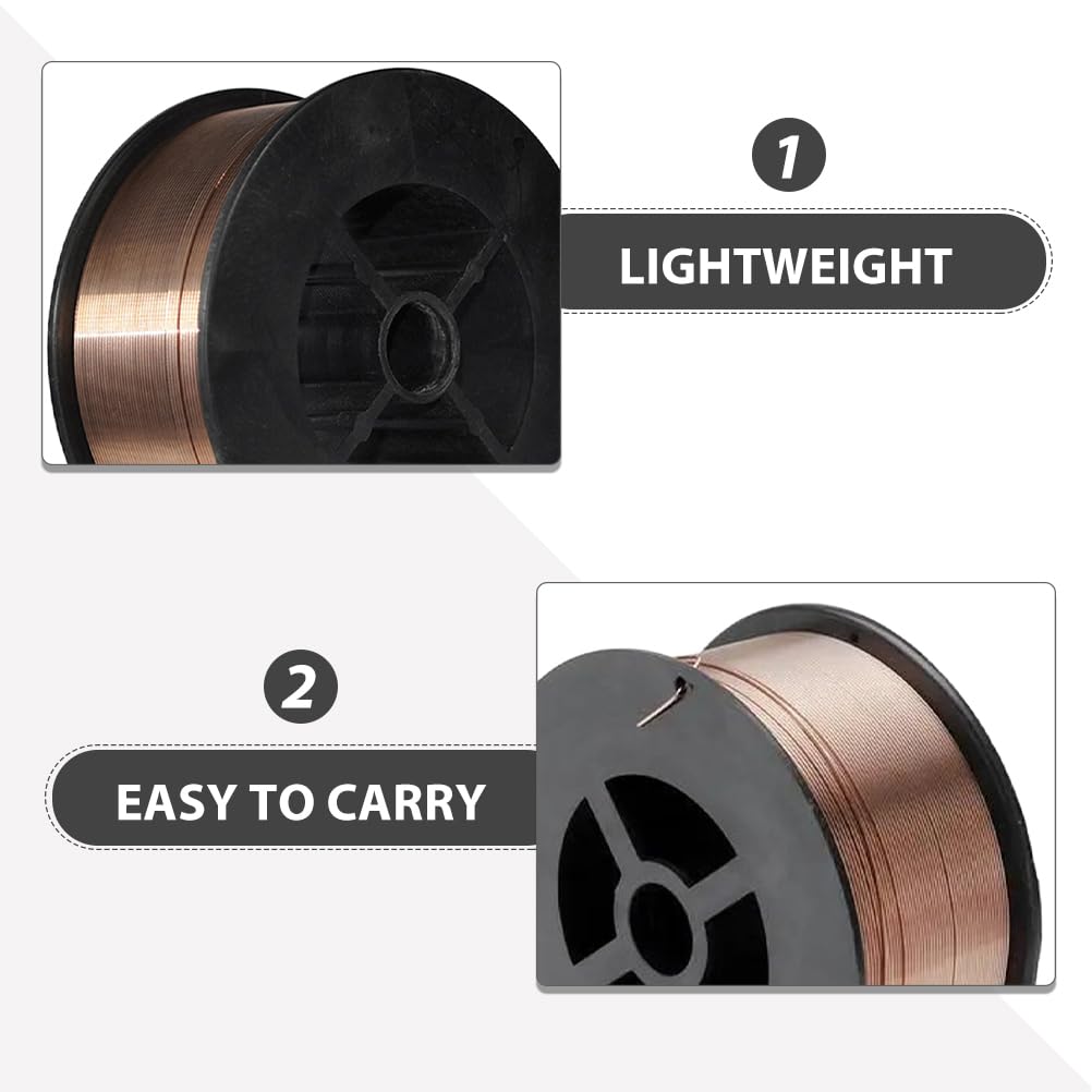1 rotolo di filo per saldatura in acciaio al carbonio senza gas, per saldatura a filo animato, per una maggiore produttività per lavori industriali e di riparazione, oro rosa 1,2 mm