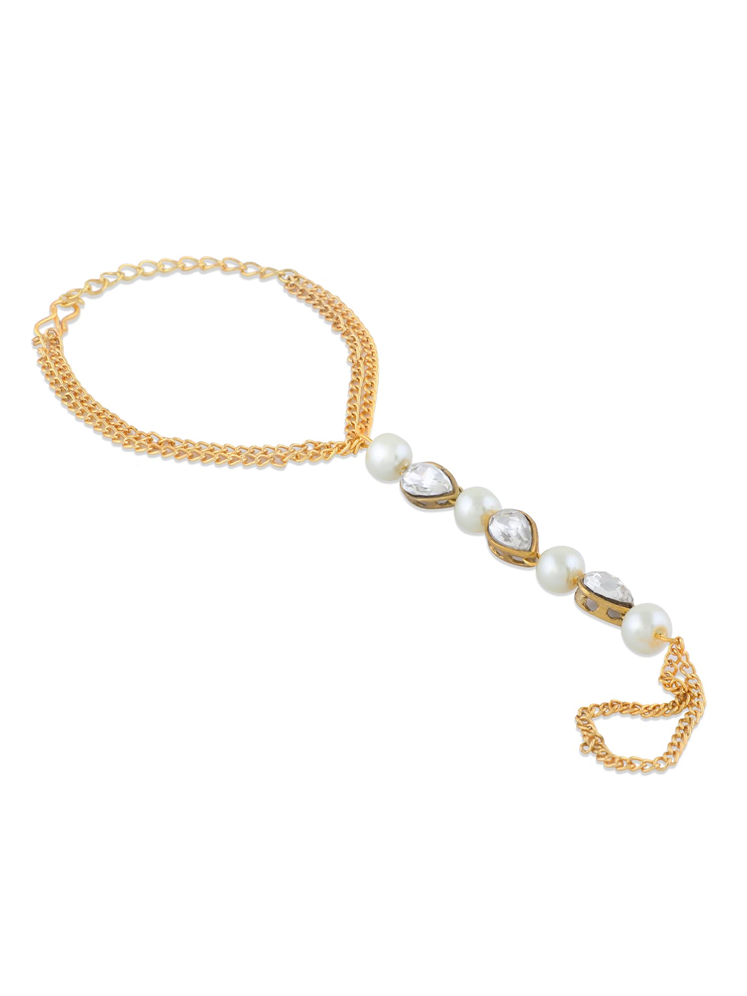 ZAVERI PEARLS Gold Tone Crystal Shine Stones & Pearls Ring Bracelet For Women-ZPFK10449 (B09DT4DQ4V) Amazon Price History, Amazon Price Tracker