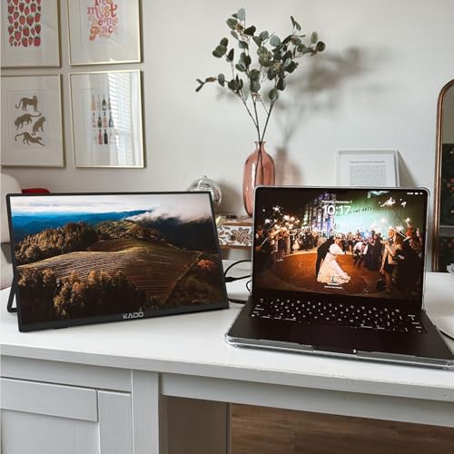 Image of Kado 15.6 Inch FHD Portable Monitor for Laptop 1080p IPS Second Display | Laptop Screen Extender 1920x1080 HDMI USB-C, 180 Kickstand for PC, Mac, Dex, Tablet, Xbox, PS4 /PS5, Switch