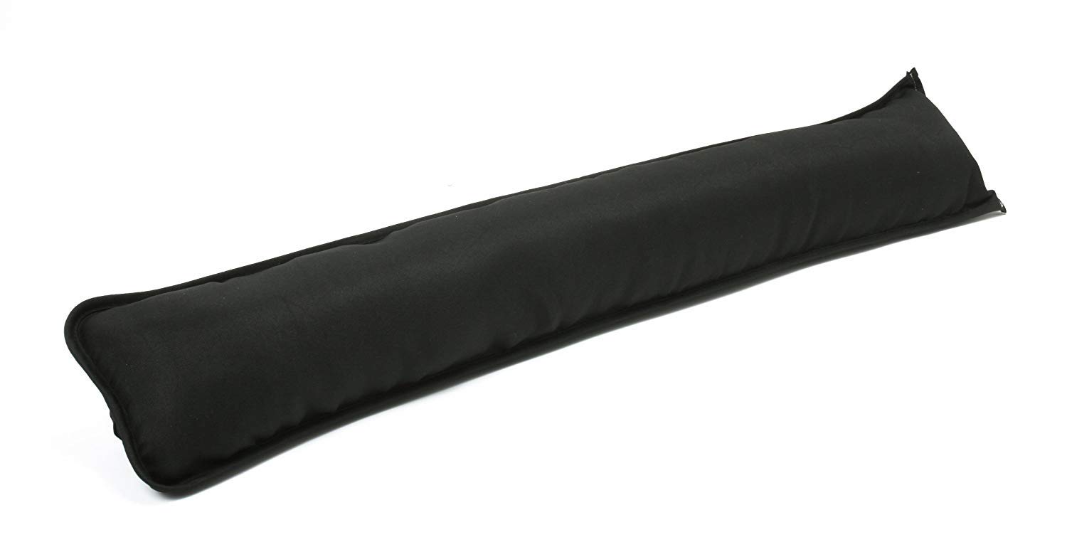 Marilyn Bed & Bath Plain Fabric Draught Energy Saver Excluders Draft Insulator Draft Stopper For Door Window Hallway (Black, 4)