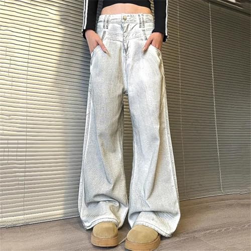 Men's Tie Dyed Vintage Jeans Korea Wide Leg Pants Casual Trousers2