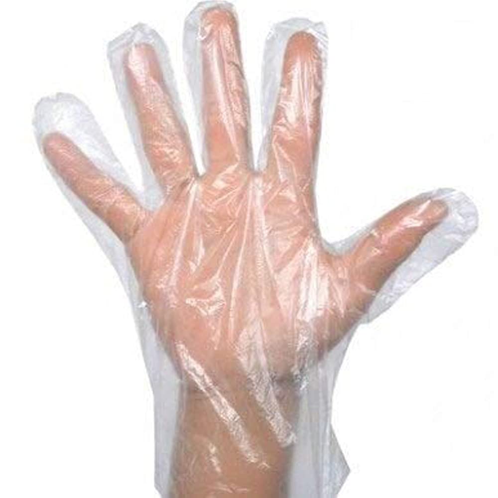 Disposable Clear Plastic Gloves,500 PCS Plastic High Density Polyethylene Gloves Disposable
