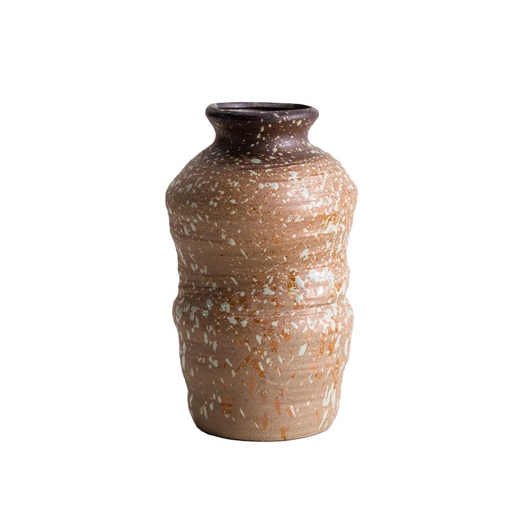 Dining Table Decor Retro Coarse Pottery Jar Ceramic Vase Living Room Homestay Flower Arrangement Ornaments Kitchen Decor(A)