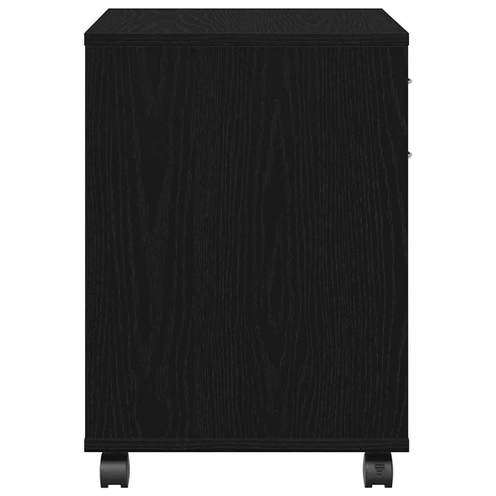 Armadio con ruote in rovere nero, 45 x 38 x 54 cm, 2 ante con ripiano, per ufficio domestico e abitazioni moderne