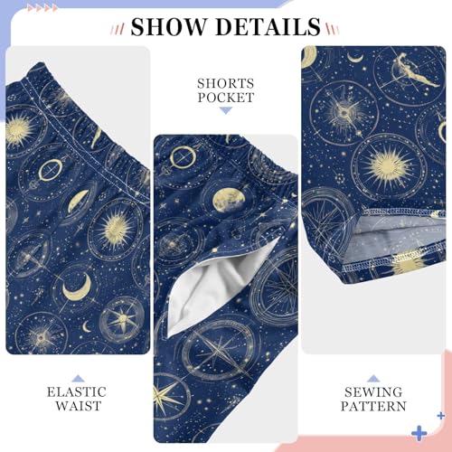 Pajama Pants Sleep Pants Soft Elastic Waist Pajama Lounge Pants Blue Mysterious Galaxy for 6-14 Years Old4