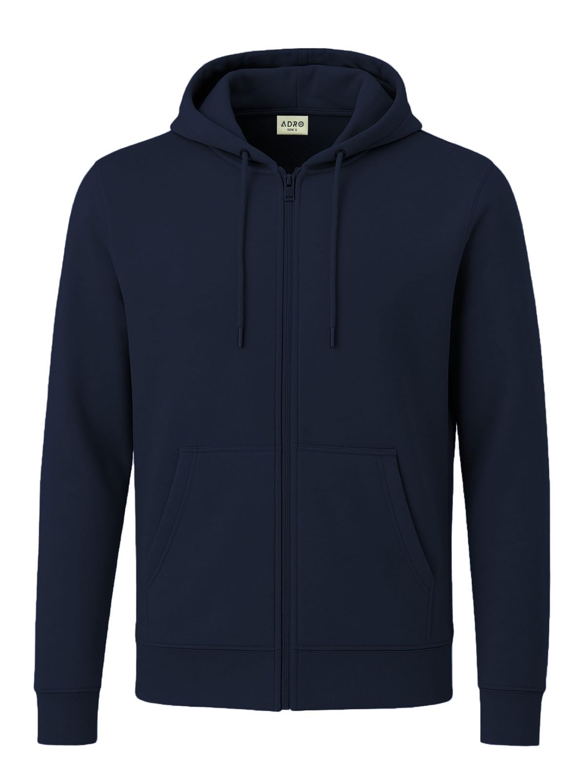 adro Mens Cotton Solid Zipper Hoodie Sweatshirts-picture-24