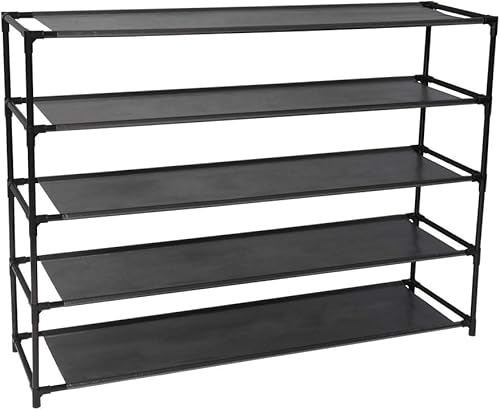 Zapatero de montaje simple, zapatero de 5 niveles, no tejida, impermeable, organizador de zapatos, torre ahorrador de espacio, estante de
