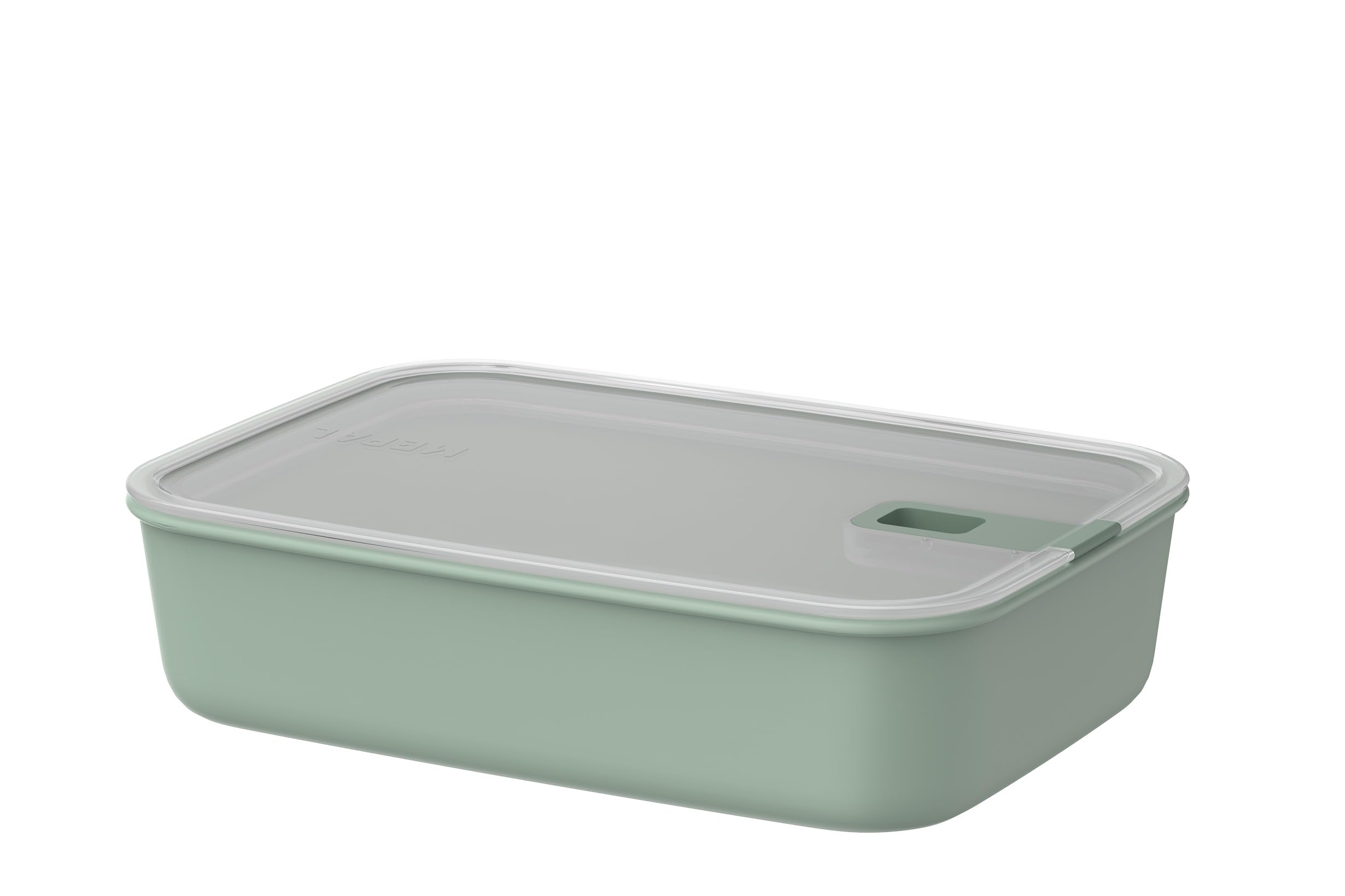 Mepal - Food Container EasyClip - Container with lid & sliding closure - Suitable for microwave, steam cooker, refrigerator, and freezer - Airtight & leak-proof - 2,25 l - Nordic sage