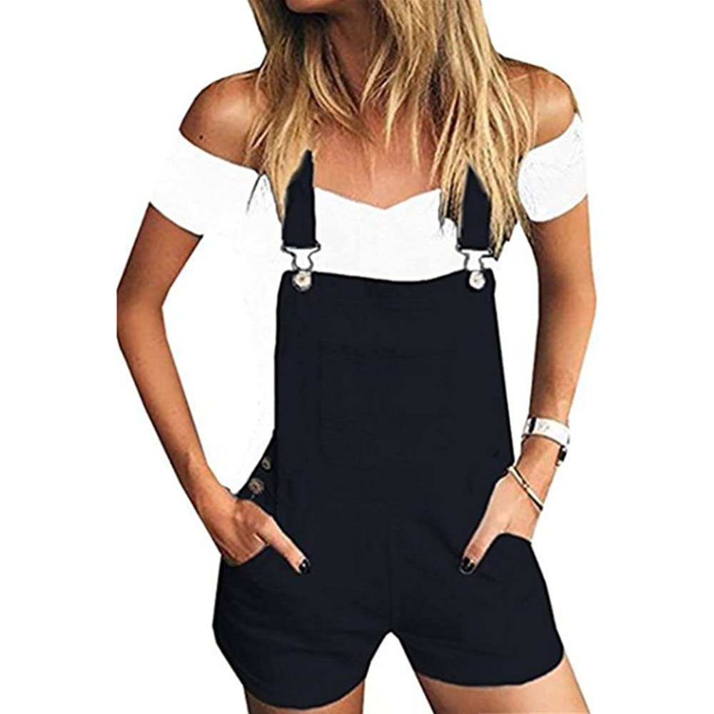 DOTBUY-SHOP Petos Vaqueros Monos para Mujer Mono de Peto Corto Jumpsuit Denim Overalls Pantalones de Tirantes Pantalones de Talla Grande con Bolsillo