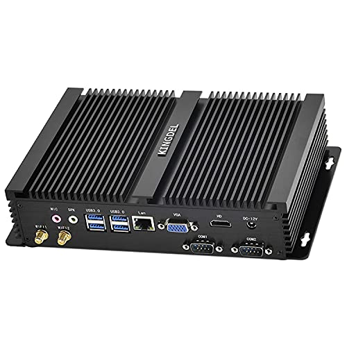 Image of KINGDEL Mini Business PC, Core i5-8250U 8th Gen CPU, 16G DDR4 RAM 1TB SSD, HD(4K@60Hz) Outputs 6xUSB 2xCOM, VGA Fanless Gaming Computer Support Two Screen