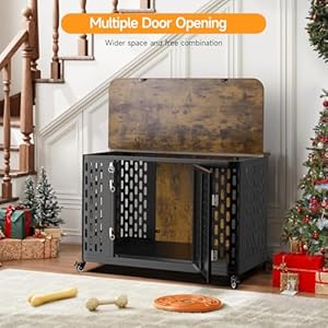 Dog Crate with Cushion, 38" Wood Heavy Duty Dog Crate Furniture with Flip Top & Wheels for High Anxiety Dogs, Escape Proof Pet Cage for Small/Medium Dogs Dog Crate with Cushion 38 Wood Heavy Duty Dog Crate Furniture with Flip Top Wheels for High Anxiety Dogs Escape Proof Pet Cage for SmallMedium Dogs