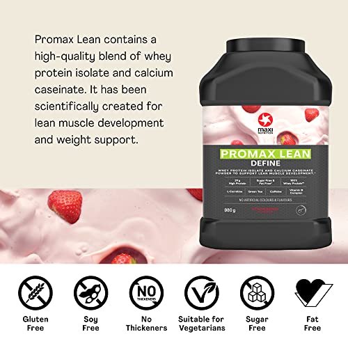 MaxiNutrition - Promax Lean, Strawberry - Whey Protein Powder for Weight Loss and Lean Muscle Development – Sugar Free and Fat Free, Vegetarian-Friendly, 29g Protein, 128 kcal per Serving, 980g - Image 6