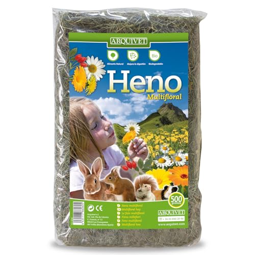 Arquivet Heno multifloral para roedores y pequeños mamiferos, 500 g (Paquete de 1)