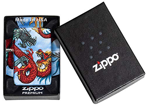 Encendedor Zippo diseño dragón rojo bolsillo miniatura 6