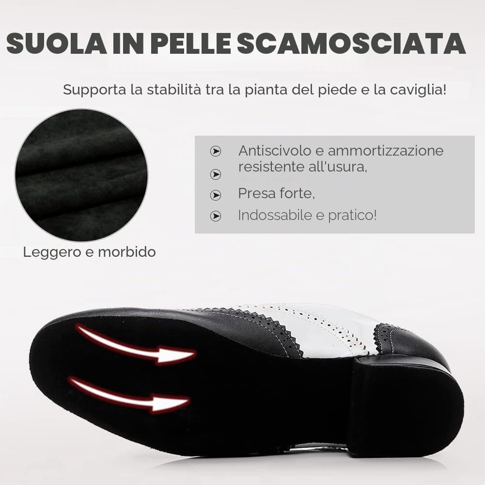 SWDZM Scarpe da Ballo Latino Americano Uomo per Salsa Tango Jazz Partito di Danza Scarpe Tacco Basso,Modello-L147