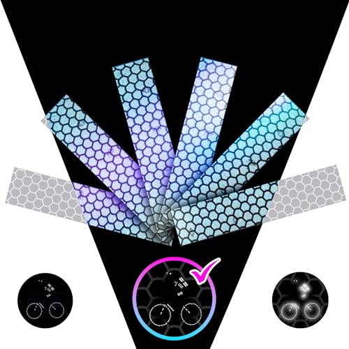 Image of LOOM Reflective Stickers for Helmet | 6pcs Prism Gray | Similar to 3M Reflective Tape | Bike Reflectors for Night Riding, Mailbox reflectors | Waterproof hi vis Decals for Car, Trailer