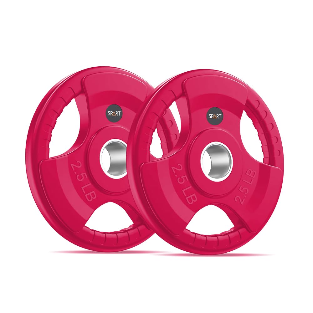 SPART 2-Inch Color Rubber Coated Olympic Grip Plate 2.5LB Pair