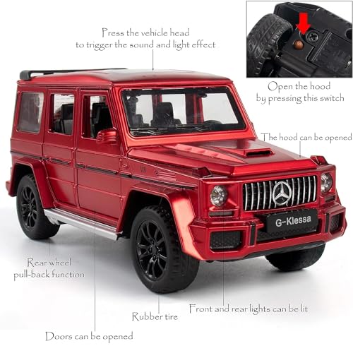 Image of SPITEN Exclusive Alloy Metal Pull Back Die-cast Car Scale Model with Sound Light Mini Auto Toy for Kids Metal Model Toy Car with Sound and Ligh Multi Color Mercedz AMG G-65 1:32 Metal