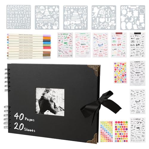 La mejor comparación de Albumes de fotos Top 10. 48 NACOOL Álbum de Fotos, Álbum de Fotos de Viaje, 80 Páginas en Blanco(29 * 20cm), con Bolígrafo de Metal y Pegatinas, Álbumes de Recortes, para Cumpleaños, Navidad, Pareja,...