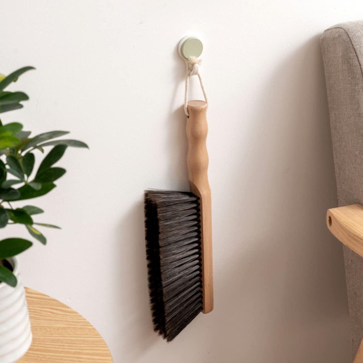 2 spazzole per polvere, scopa a mano, in legno, con setole
