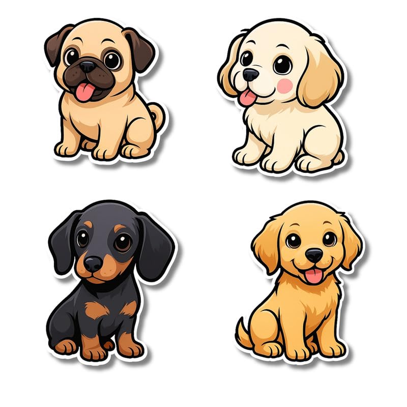 Regalo Casila Cute Puppy Dog Fridge Magnet Set Cartoon Animal Theme Pack for Dog Lovers Fridge Locker Office Decor Ideal Gift for Kids Pet Parents Animal Lovers Set of 4 Magnets-image-28