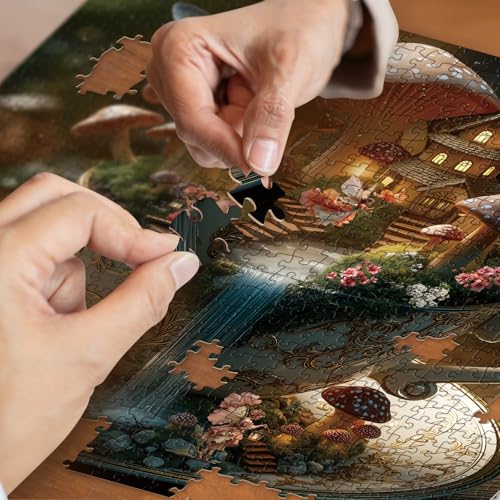 Rompecabezas mágicos de setas y flores para adultos, 1000 piezas, diseño floral con mariposas, plantas y hadas miniatura 6