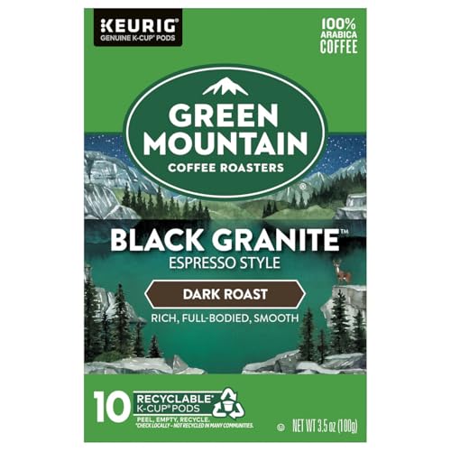 Green Moutain, Black Granite Espresso Style Dark Roast, 0.35 Ounce, 10 Count