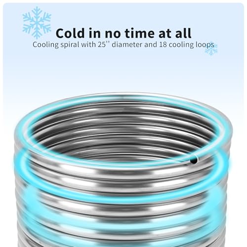 Image of BACOENG 1 /2 inch x 50Ft 304 Wort Chiller, Stainless Steel Tubing Coil for Ice Bath Beer Brewing Tubing Coil, Water Cooler Equipment