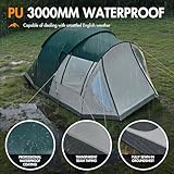 Portal Luxury 5 Man Tent 3000mm Waterproof Large Family Tent with Living Area 4-5 Persons Camping Tall Standing up Height with Fully Sewn-in Groundsheet Extendable Awning Canopy Tunnel 4 Season - Image 5