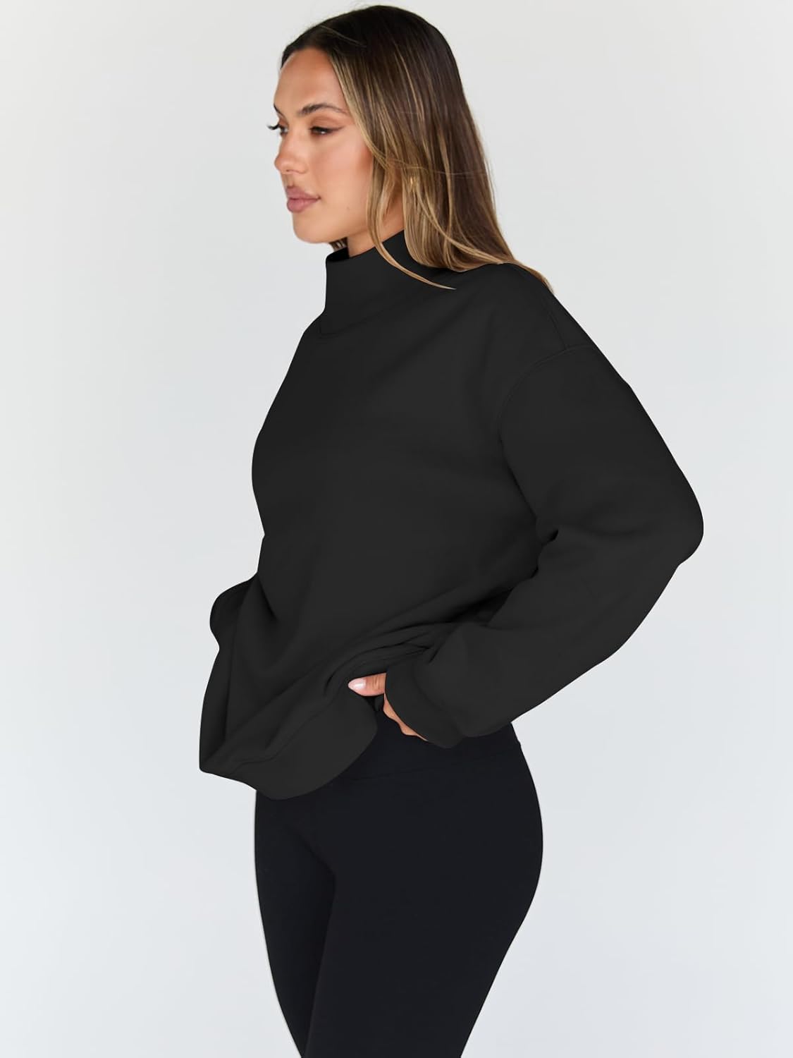 Trendy Queen Womens Oversized Sweatshirts Turtleneck Pullover Long Sleeve Hoodies Tops Fall Fashion Outfits 2026 Clothes - Image 4