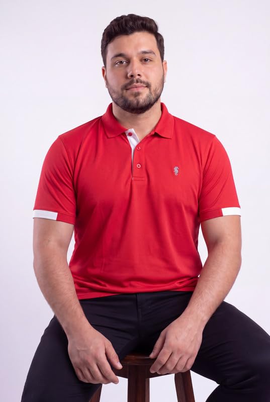 Image of EPPE Men's Plus Size Polo T-Shirt |Regular Fit, Stretchable Micropolyester Half Sleeve T-Shirt for Men|Casual & Sports Wear
