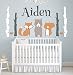 Custom Woodland Animals Name Wall Decal Forest Nursery Baby Room Mural Art Decor Vinyl Sticker LD10 (28"W x 16"H)